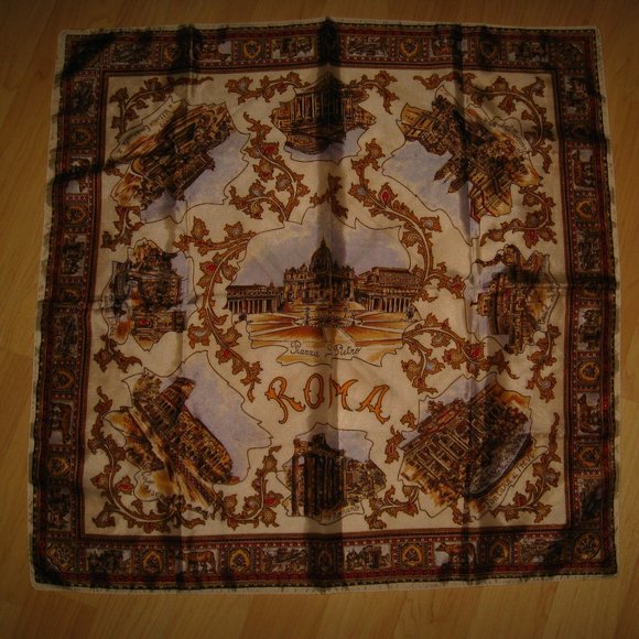 🇮🇹 Rome Italy Vintage 1960's Souvenir Scarf - Picture 1 of 8
